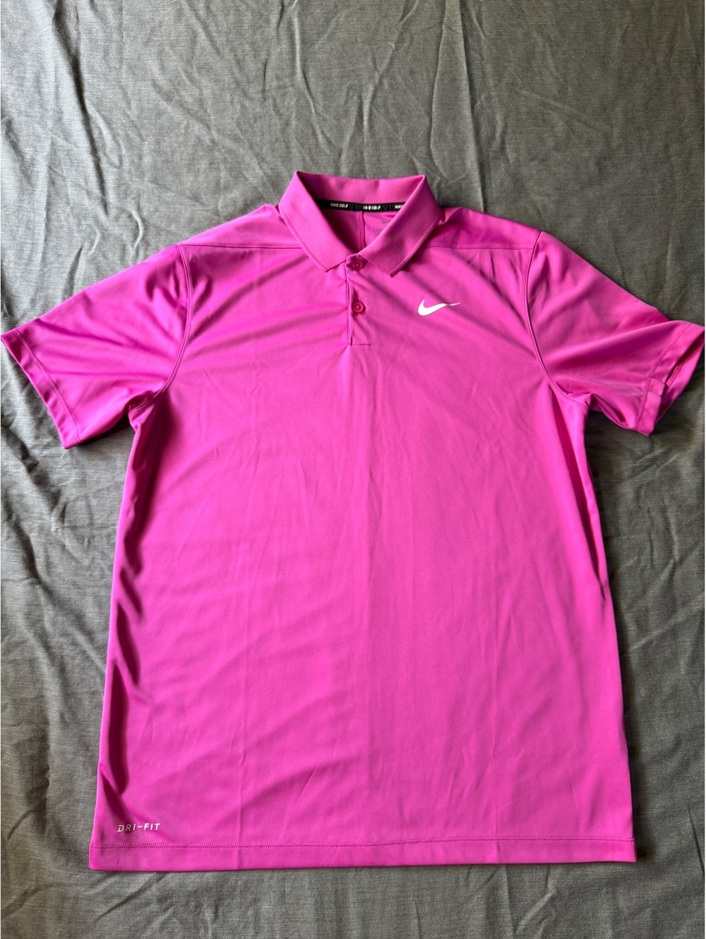 Nike Dri-FIT Mens Size M Bright Pink Golf Polo